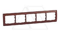 Galea Life - Рамка на 5 постов горизонтальная, Cherry Wood