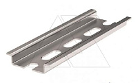 DIN-рейка перфорированная TH35(TS35), 35x7.5x1mm, перф. 18x6.3 - 25mm, L=2m, сталь хол. оцинк. 8µm