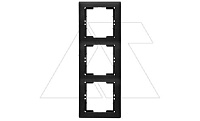 Daria - Рамка 3 поста, к механизмам серии 21, вертикальный монтаж, черный мат
