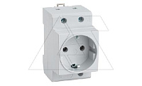Розетка на DIN-рейку AD-20 с заземлением, винтовые зажимы, 16A, 250VAC, серая, 2.5M