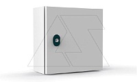 Щит ECOR моноблочный 400x300x200мм (ВхШхГ) навесной с монтажной панелью, 1 глухая дверь, 1 замок, 1 пластина кабельного ввода, RAL7035, IP66