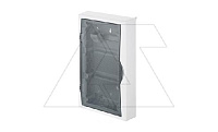 Щит навесной ECO BOX мультимед, TS35+2x МП перф.118x270mm, дымчатая пласт. дверь, белый RAL9003, 560x354x107mm, IP40