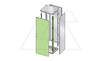 Дверь ENUX SIMPLEX 1800x600мм (ВxШ) с 2 передними стойками, RAL7035
