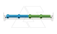 Клеммная колодка KSK-2N/2PE-KLV, N/PE 2x 2x2.5_25+14x0.75_4mm2, пружинный зажим, для щитков KLV