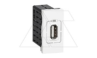 Mosaic - Розетка 1xUSB type A, 1М, 5V, 750mA, винт. зажимы, белый