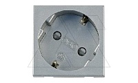 Розетка STD-D3 AL1, 2P+E нем.ст., со смещением контактов 33°, пруж. зажимы, защ. шторки (алюминий)