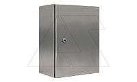 Щит ECOR моноблочный 1400x800x300мм (ВxШxГ) из нерж. стали навесной с монт. панелью однодверный, ригельный замок, дно глухое, IP66