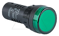 Индикатор светодиодный моноблочный AD16-22D, зеленый, LED 24VAC/DC, фильтр 5V, IP65, 22mm
