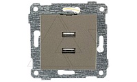Rita - Розетка 2xUSB Type A, антрацит