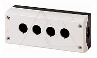 Корпус для поста кнопочного M22-I4, пластик, серый верх и черное основание, 4 монтажных места, IP67/69K