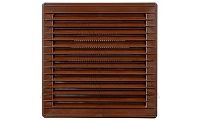 Решетка вентиляционная с сеткой квадратная 170х170мм с круглым выводом Ø100мм, пластик, коричневый