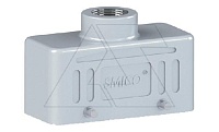 Корпус разъема, размер H16B, кабельный, верхний ввод M25, металл, IP65, RAL 7037