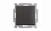Basic 55 - Выключатель трехклавишный (шато-черный)