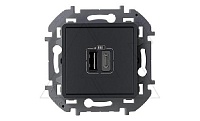 Inspiria - Зарядное устройство с двумя USB-разъемами Type A + Type C, 3000mA, 5В (антрацит/стикерованный)