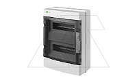 Щит навесной EP-LUX 2x12M, N/PE 3x 6x16+3x10mm2, дымчатая пласт. дверь, светло-серый RAL7035, 408x304x149mm, IP65 (стикерованный)