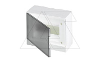 Щиток навесной ABB Basic E BEW402208, 8M, прозр. серая дверь, 63A, IP40, 230x180x102mm, 2хPEN-шина (стикерованный)