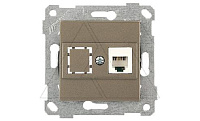 Rita - Розетка 1хRJ-45 кат. 5e UTP, антрацит