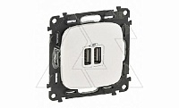 Valena Allure - Зарядное устройство с двумя USB Type A, 240V/5V, 1500мА, жемчуг (инд. упаковка)