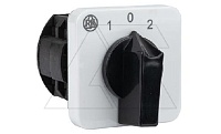Переключатель BS 16 202K U, 2P, 20A, тип 1→0←2, 2NO на 1_2, без перемычек, на дверь, фронт IP40
