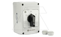 Переключатель PNGBS 25 53, 3P, 25A, тип 1-0-2 (60°), 3NO на 1_2, черная рукоятка, в корпусе IP65