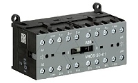 Мини-контактор реверсивный VBC6-30-01-01 24VDC, 3NO 9A(20A-AC1) 4kW, всп.контакт 1NC (4A-AC15)