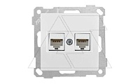 21 - Розетка 2хRJ-45 кат. 6 UTP, белый