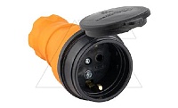 Tena - Розетка 2P+E с крышкой IP44, переносная, оранжевый