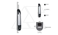 Ручка с рычагом для ENUX/EMOX/ECOMP из нержавеющей стали без логотипа, RAL9005 + e-coating "silver"