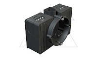 Коробка UG 60 VK монтажная одинарная, IP20, 8 вводов до Ø21мм, глубина 47,5мм, черный, полистирол