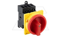 Выключатель нагрузки UKP1-425Z, 3Р+N, 25А/AC21, 7.5kW/AC23A, 440VAC, красная блок. рукоятка, монтаж на din-рейку/панель, IP20(контакты)/IP65(фронт)